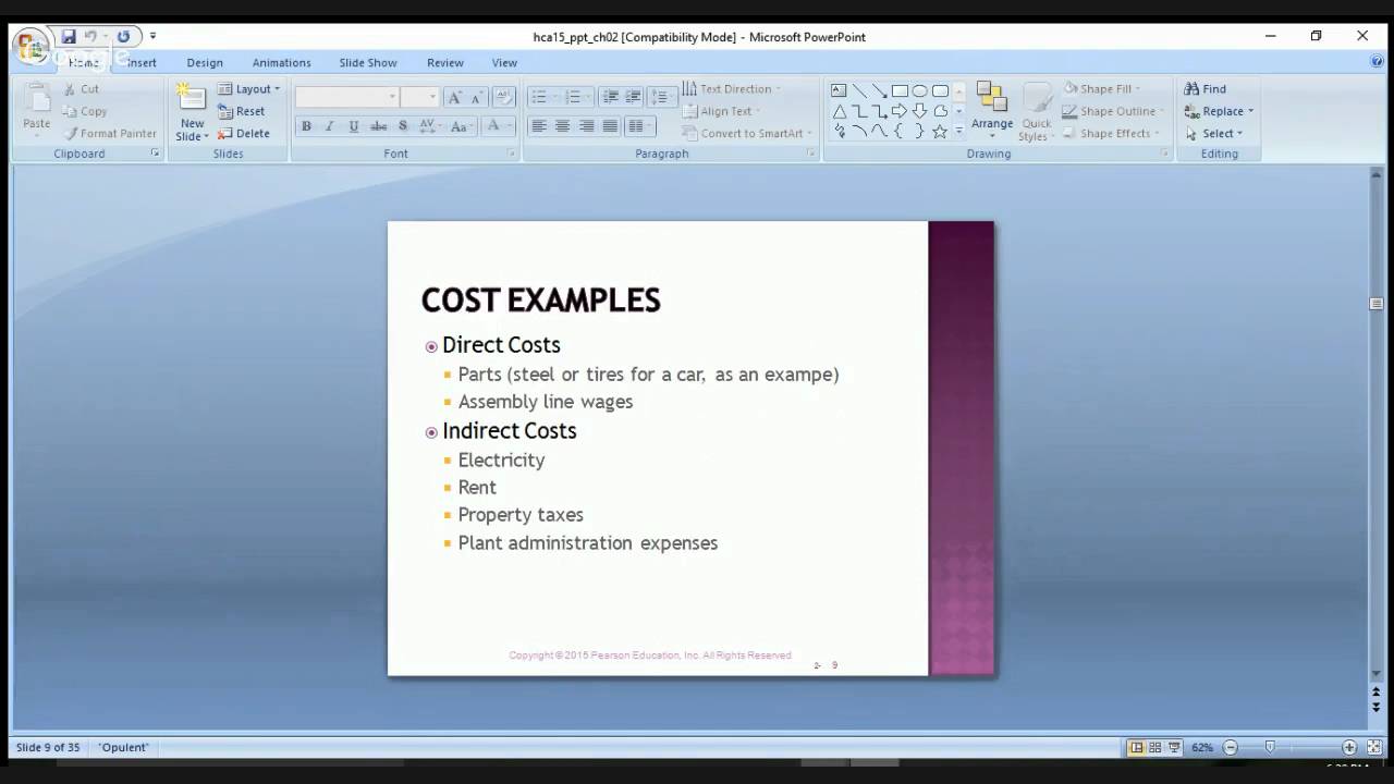 Cost Accounting - Chapter 2 An Introduction To Cost Terms and Purposes