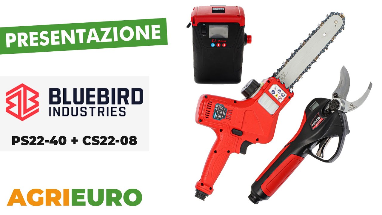 Presentazione Blue Bird PS 22-40 + CS22-08 - Kit Forbice e Potatore a batteria 43.2V