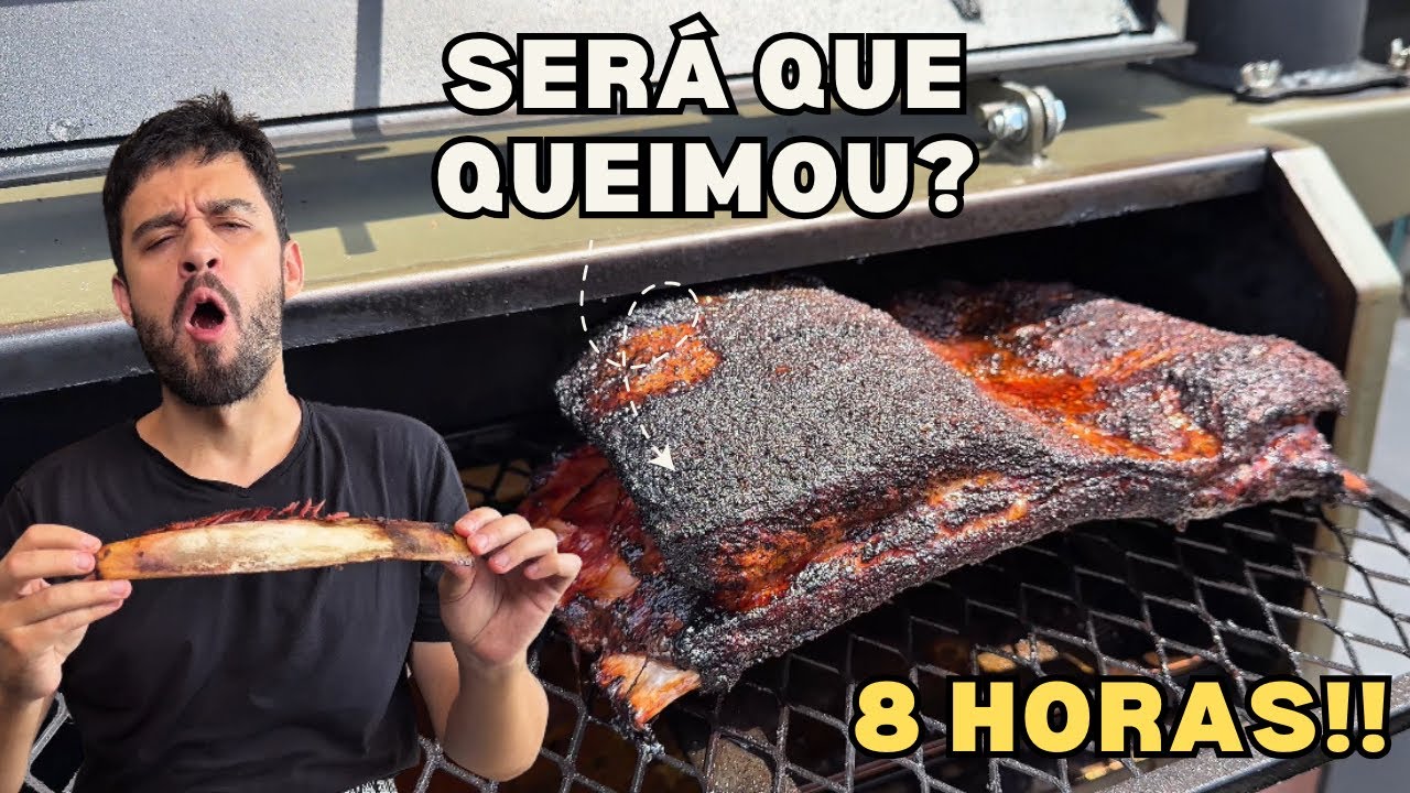 COSTELA BOVINA DEFUMADA por 8 HORAS no Pit Smoke de Fluxo Reverso | Beef Ribs 