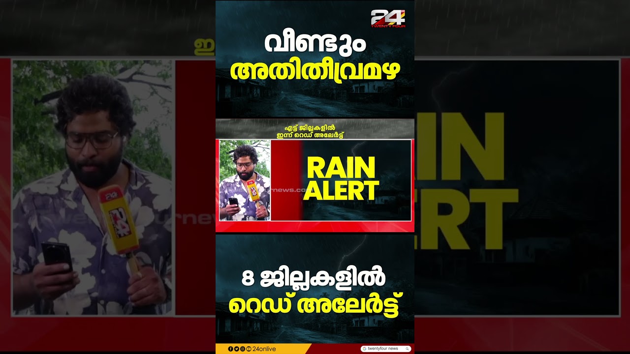 അടുത്ത 4 ദിവസം സംസ്ഥാനത്ത് ശക്തമായ മഴ തുടരും, 8 ജില്ലകളിൽ റെഡ് അലേർട്ട്