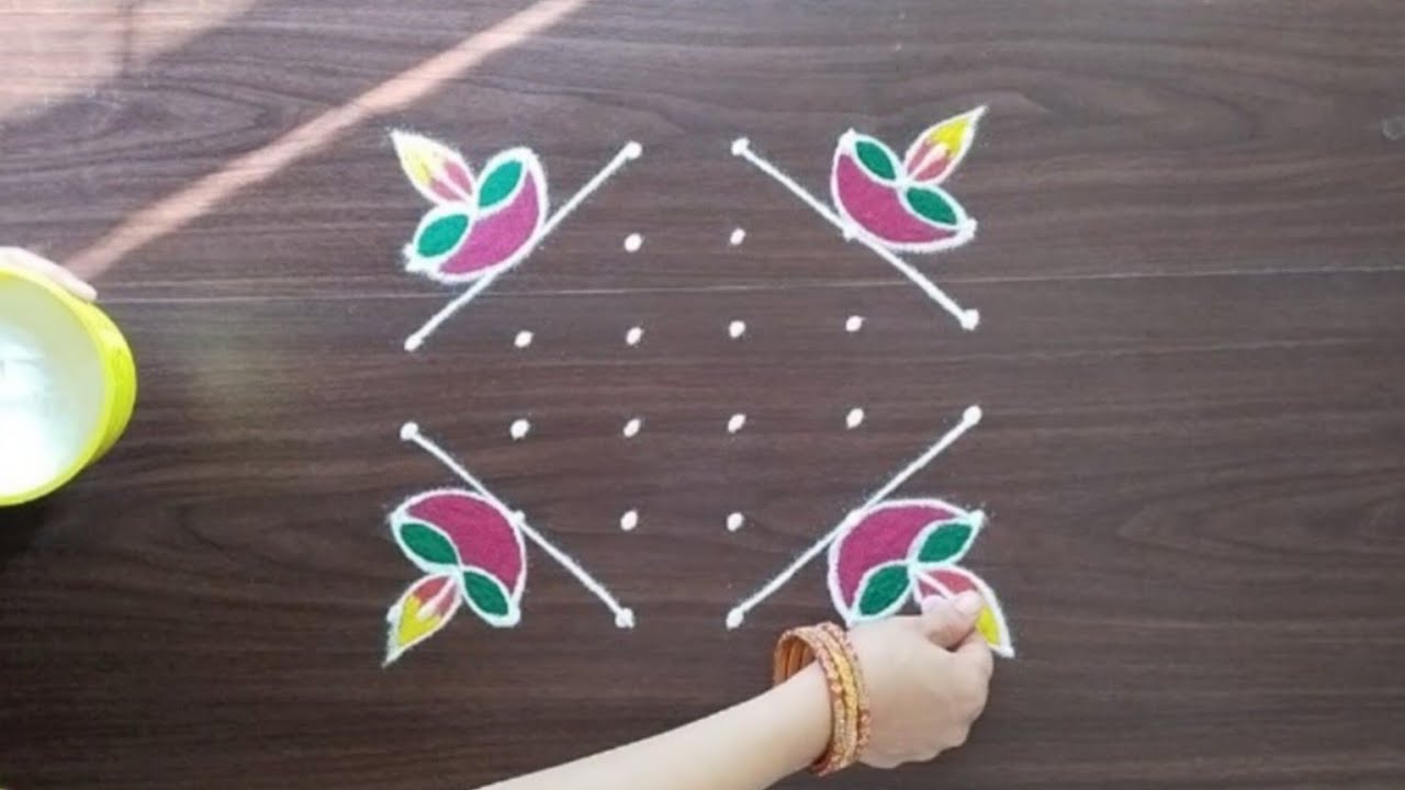 6x6 rangoli | thipkyanchi rangoli | festival muggulu | diwali rangoli