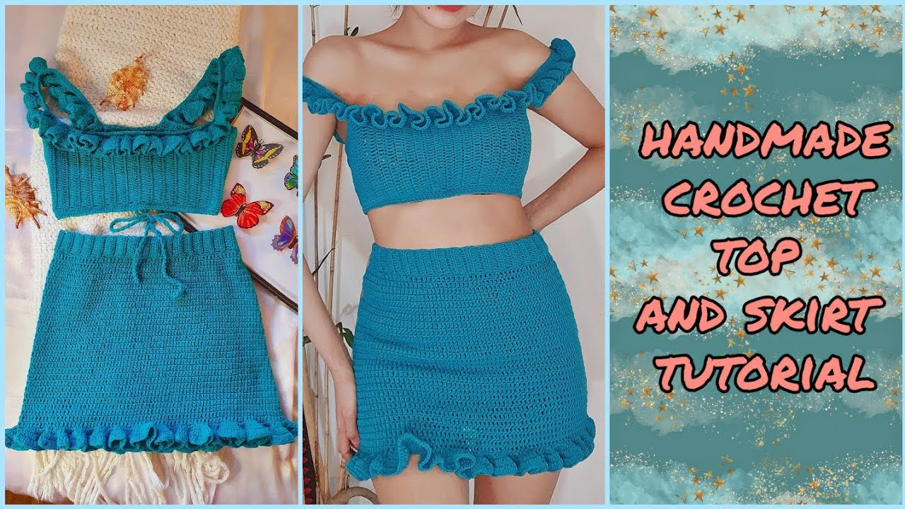 Handmade Ruffled Crochet Top and Skirt TUTORIAL | Intermediate Level