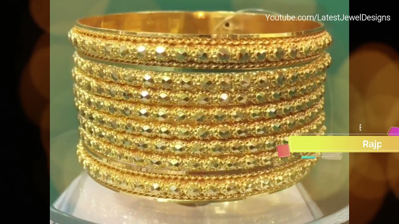 50 Grams Gold Bangles Set of Six || 22Kt Gold Bangle Set Collection