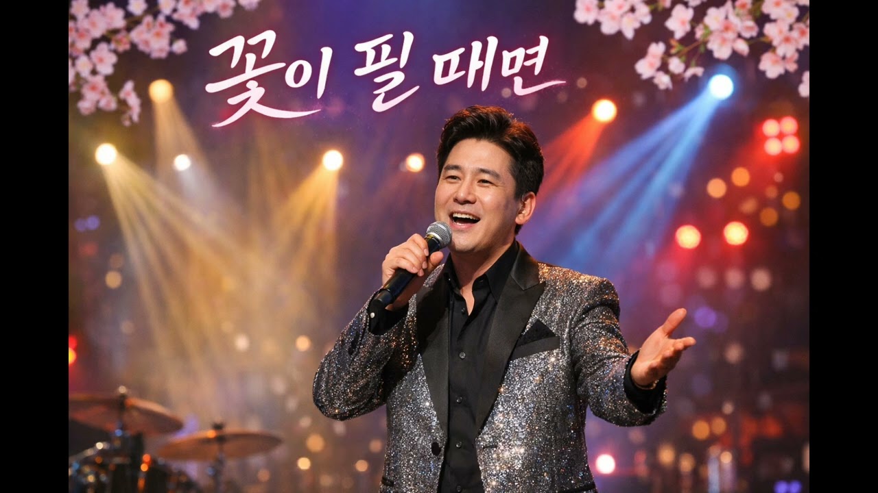 꽃이 필 때면 (AI 음악) | 남자 싱글 보컬 정통 트로트