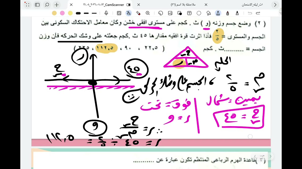 مراجعه ليله الامتحان تطبيقيه ٢ث (استاتيكا _فراغيه).      أ/محمد عبدالعزيز