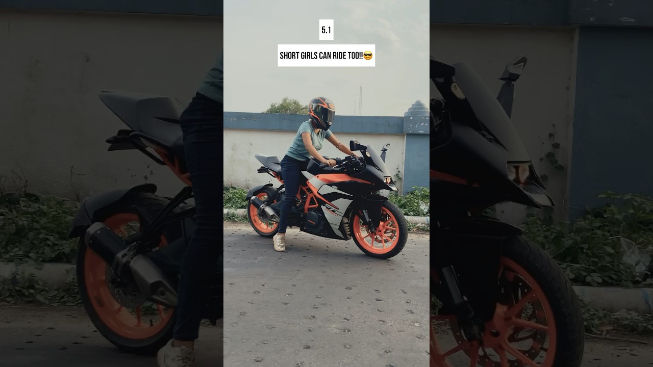 Short girl can ride too!😎 #trending #viral #bikergirl #instagram #rc390 #reels #bike #ktm #girls