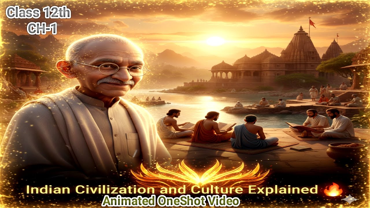Animation 2026 | indian civilization and culture by Mahatma Gandhi | class 12th English chapter 1 |