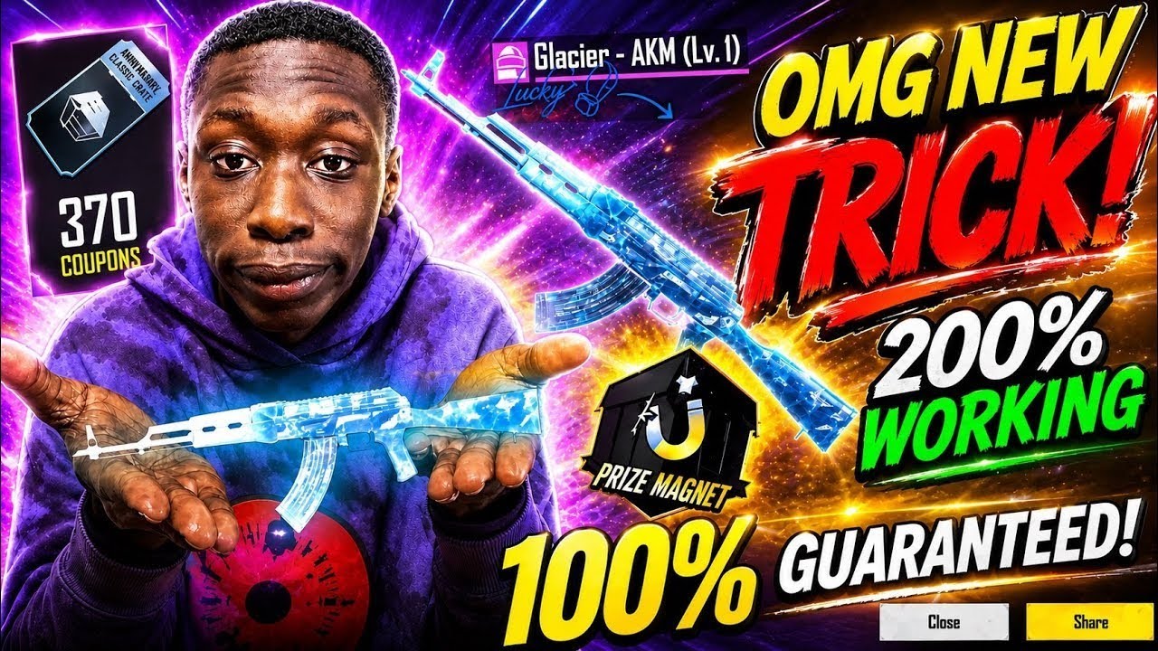 200% WORKING 😱 AKM Glacier Crate Opening Trick | How to Get AKM Glacier in Bgmi | BGMI Classic Crate