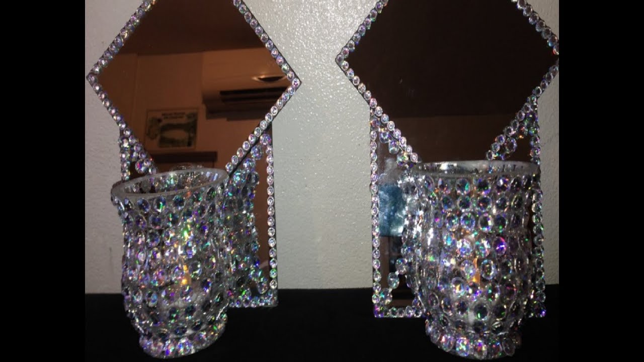 HOW TO MAKE DOUBLE MIRROR WALL SCONCES - DOLLAR TREE ITEMS - DIY