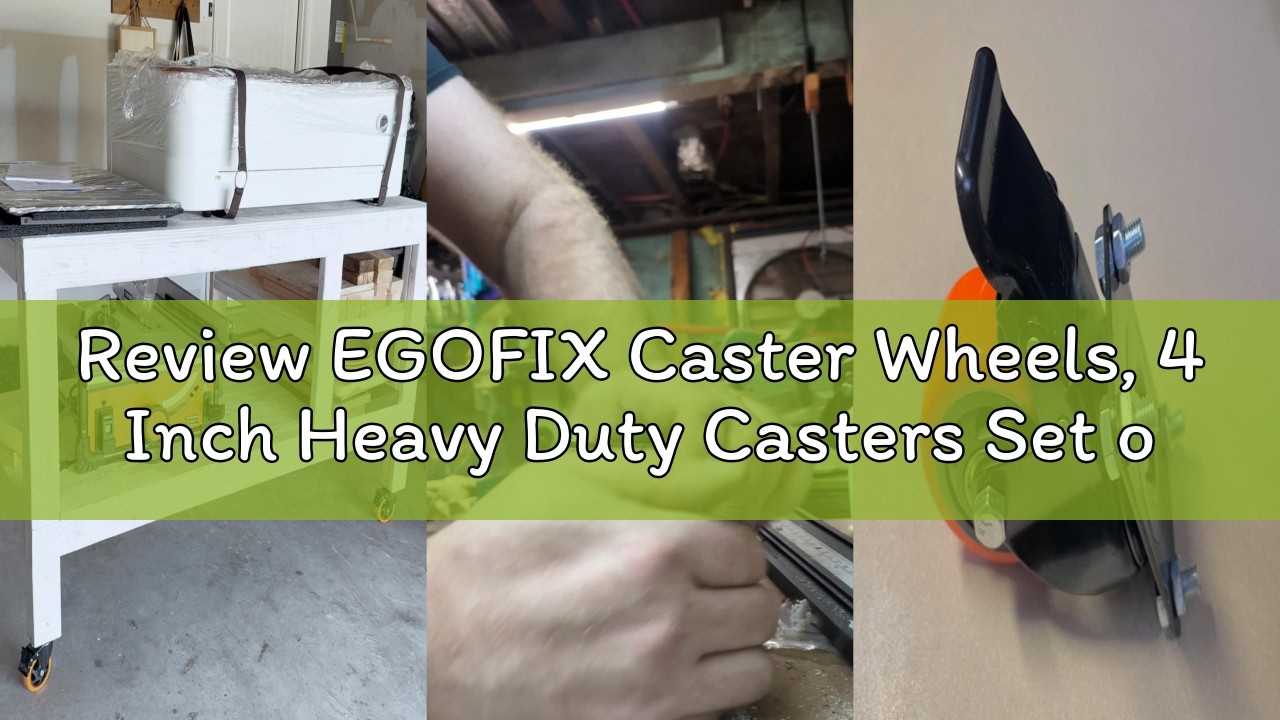 Review EGOFIX Caster Wheels, 4 Inch Heavy Duty Casters Set of 4, Locking Swivel Polyurethane Casters
