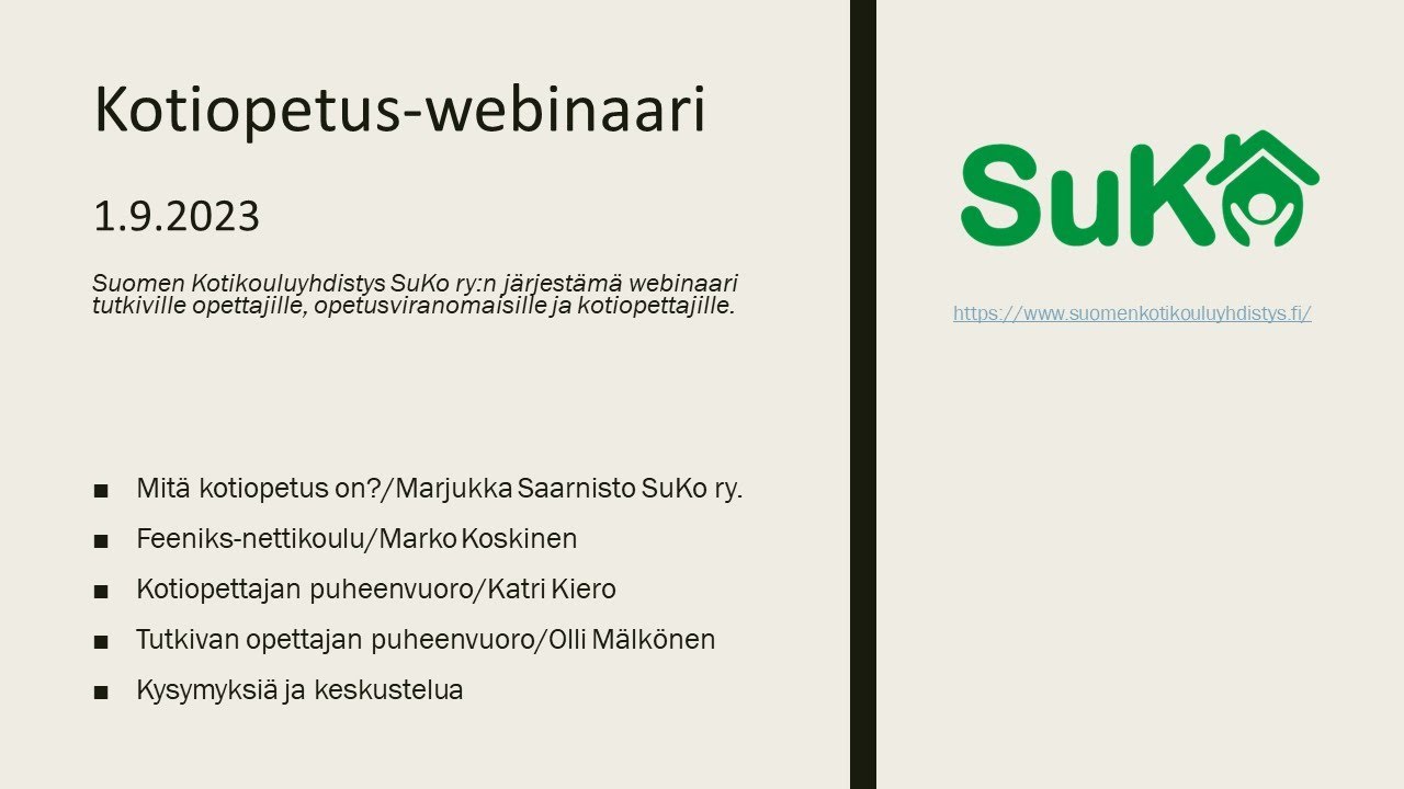 Kotiopetus webinaari 1.9.2023