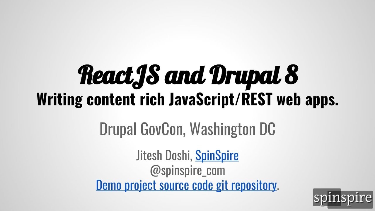 Rich Web Applications with ReactJS and Drupal 8
