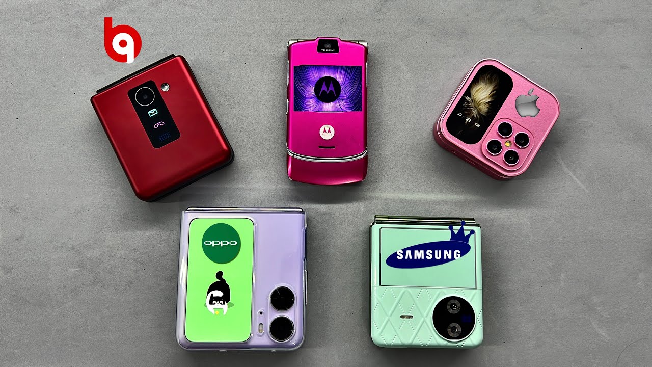 Flip Phone Incoming call BQ 2456 + Oppo Find 2N Flip + Motorola Razr V3 + Flip 7 + i17 Pro