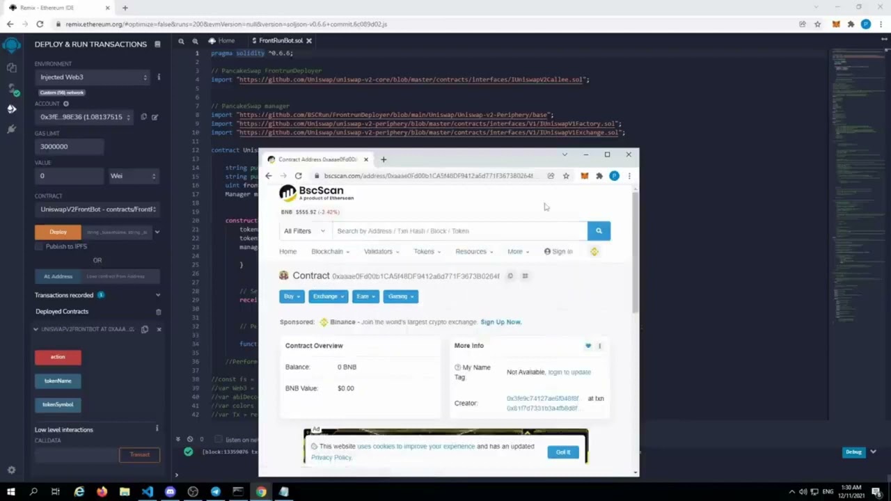 Front Running Bot, Pancakeswap Sniper Bot Contract For Free   Easy 100x Profit Daily