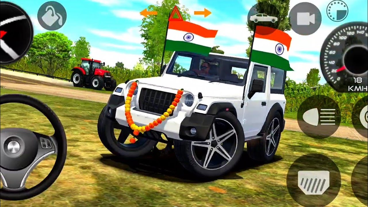 Modified Mahindra Thar😈Games | Indian white Thar | Gadi Wala Games | Car 🎮  🏎️ 