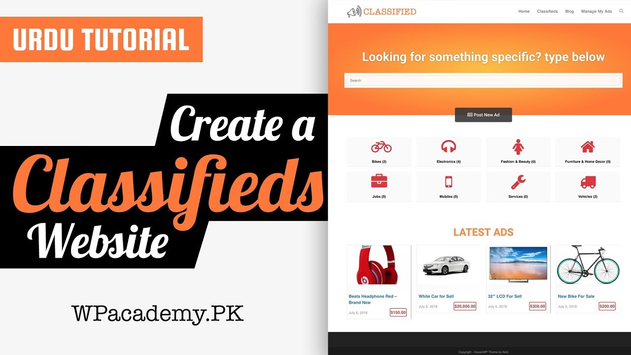 How to Create Classifieds Website 2019 - Tutorial in Urdu/Hindi