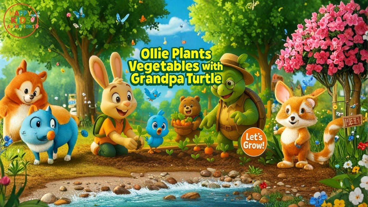 🥕🐢 Ollie Plants Vegetables with Grandpa Turtle – A Wholesome Garden Adventure! 🌱👨‍🌾