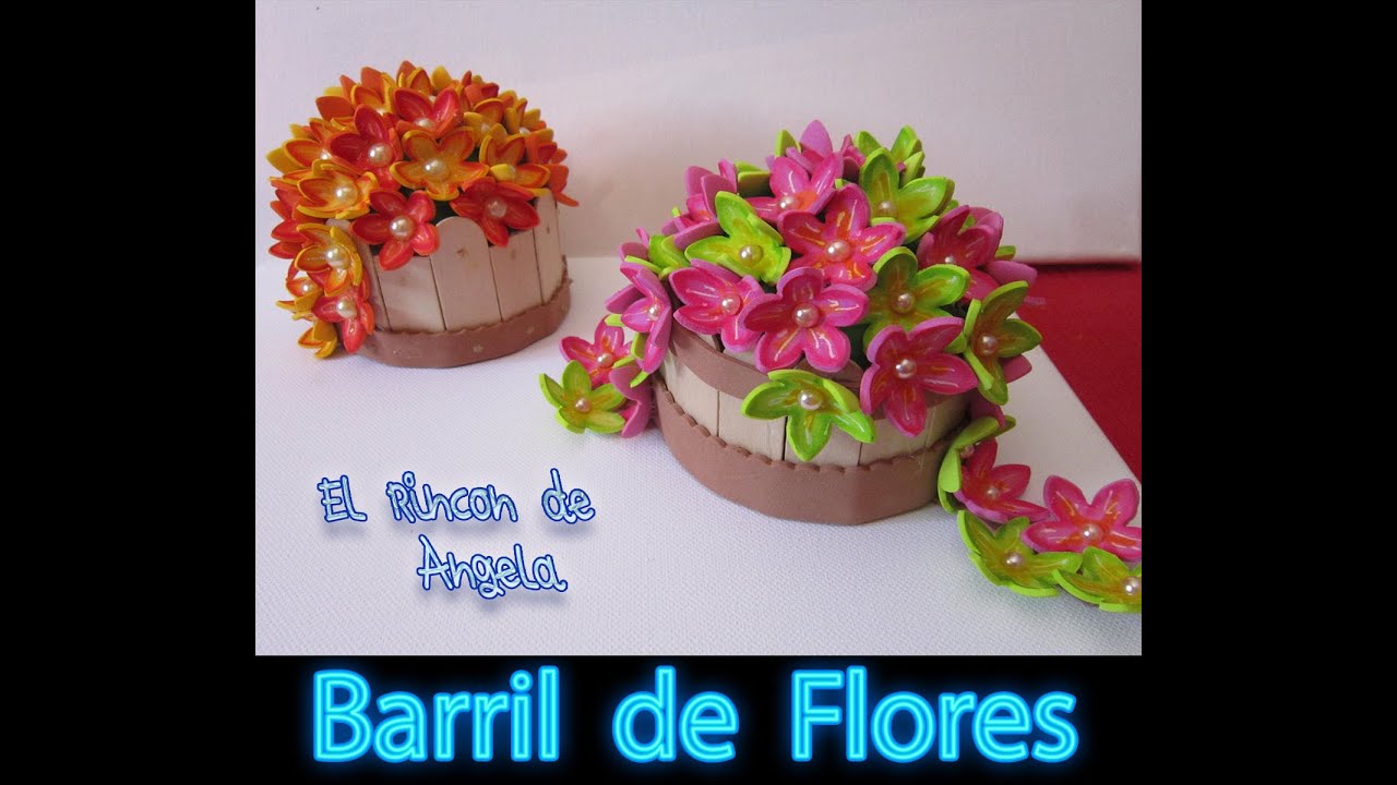 DIY Como hacer centro de flores con goma eva, foami