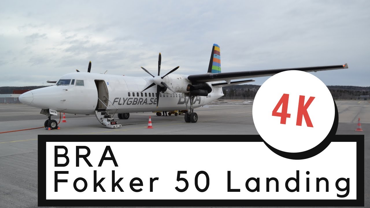 [4K] BRA Fokker 50 Scenic Steep Landing Sundsvall