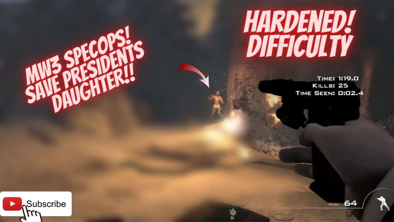 CODMW3 SAVE PRESIDENT'S DAUGHTER SPECOPS MISSION HARDENED DIFFICLUTY!! #cod #callofduty #mw3 #codmw