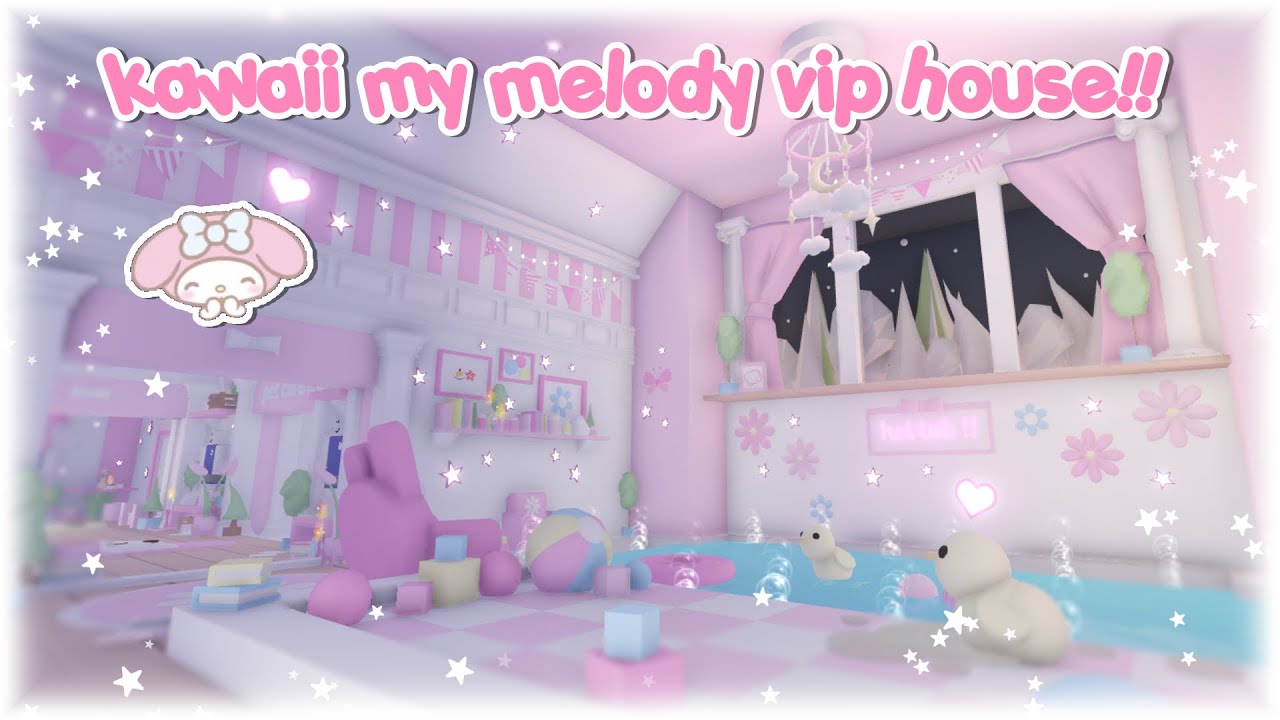 kawaii my melody vip house speed build! ♡ part 2 | roblox adopt me