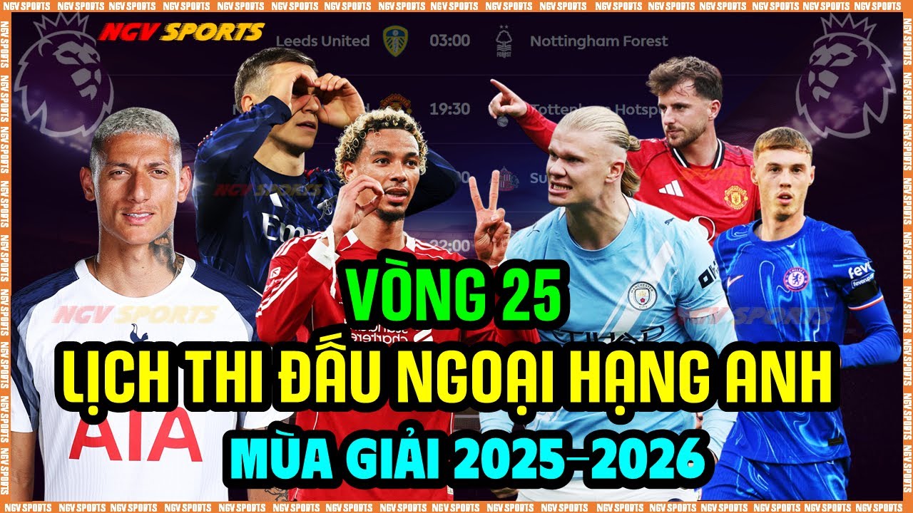 Lịch Thi Đấu Vòng 25 Mới Ngoại Hạng Anh 2025-2026 Premier League, Ngày 7/2/2026 | Tâm Điểm LIV vs MC