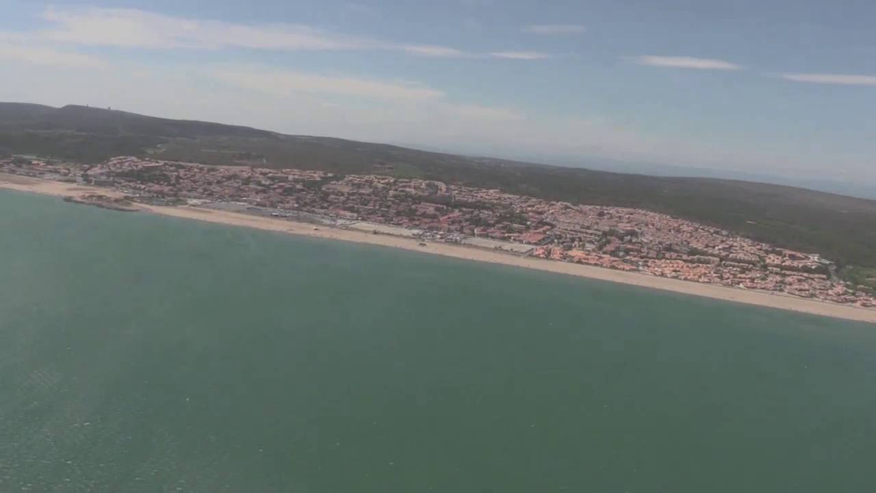 Fleury d'Aude, St Pierre la Mer et les Cabanes de Fleury vus du ciel