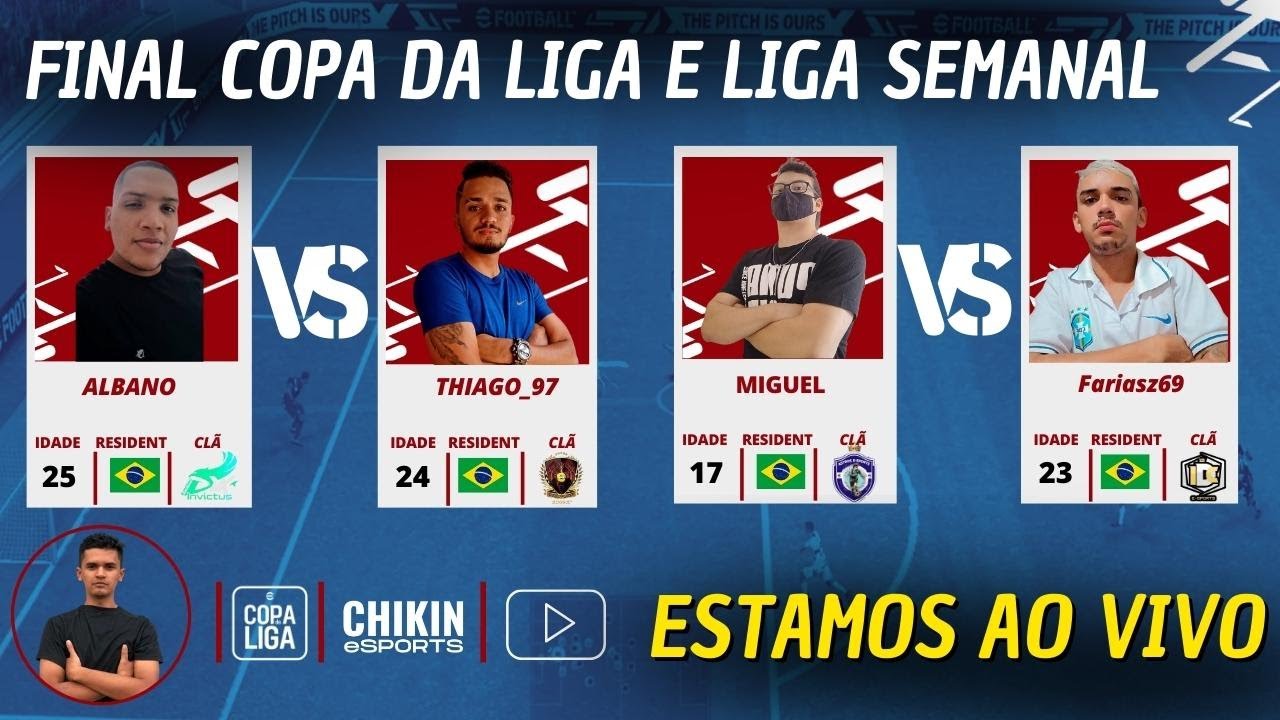 FINAL COPA DA LIGA E LIGA SEMANAL CHIKINESPORTS EFOOTBALL 2023 MOBILE AO VIVO