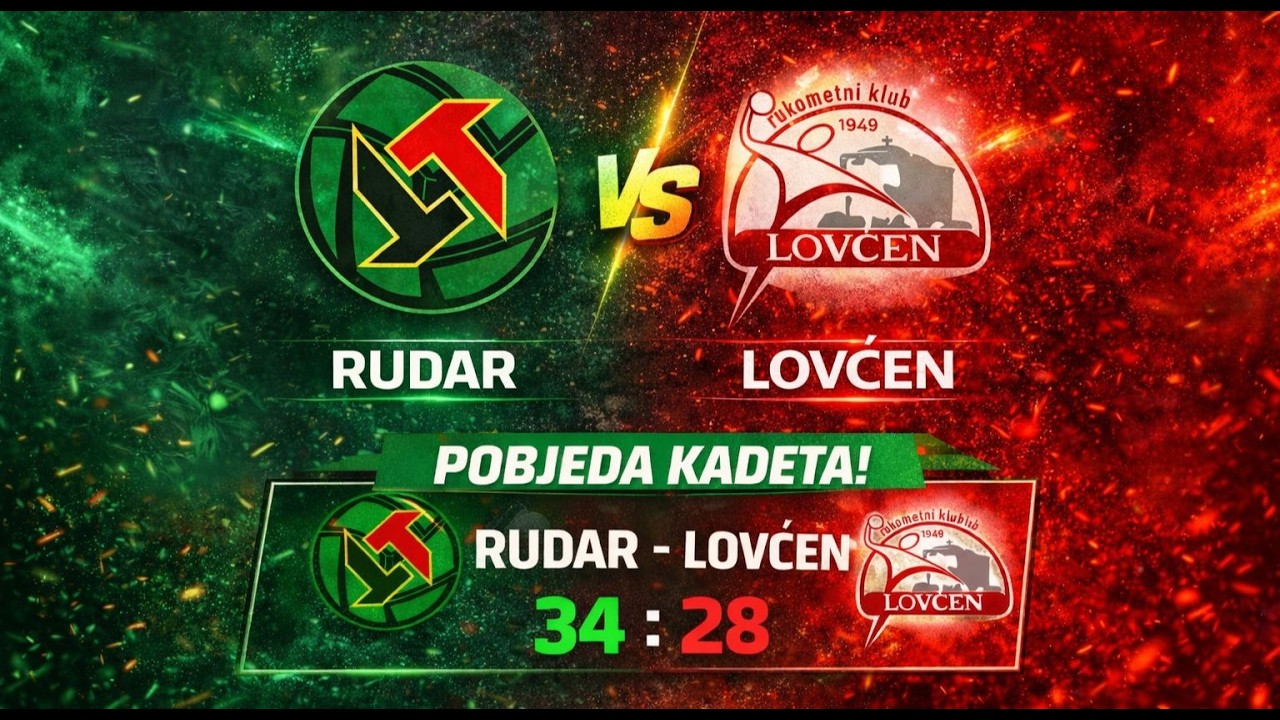 kadeti ORK Rudar – RK Lovćen  34 : 28  (18 : 8)   DRUGO POLUVRIJEME