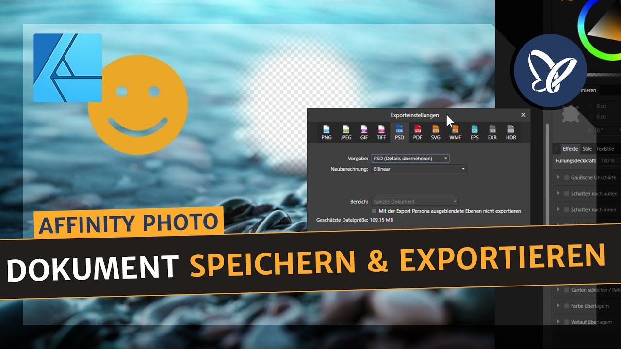 Affinity Designer-Tutorial: Dokument speichern oder exportieren
