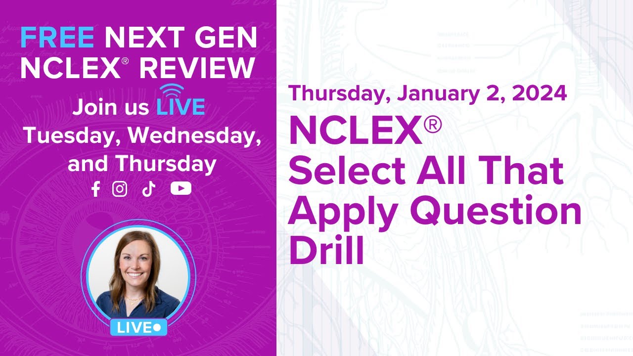 NCLEX® Упражнение «Выберите все подходящие вопросы»