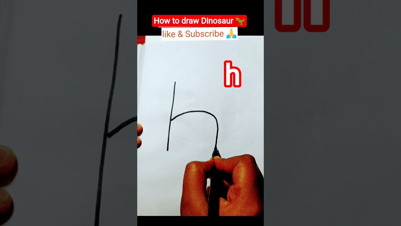 h is for Herbivore : Drawing a 🦕Dinosaur with the letter h
