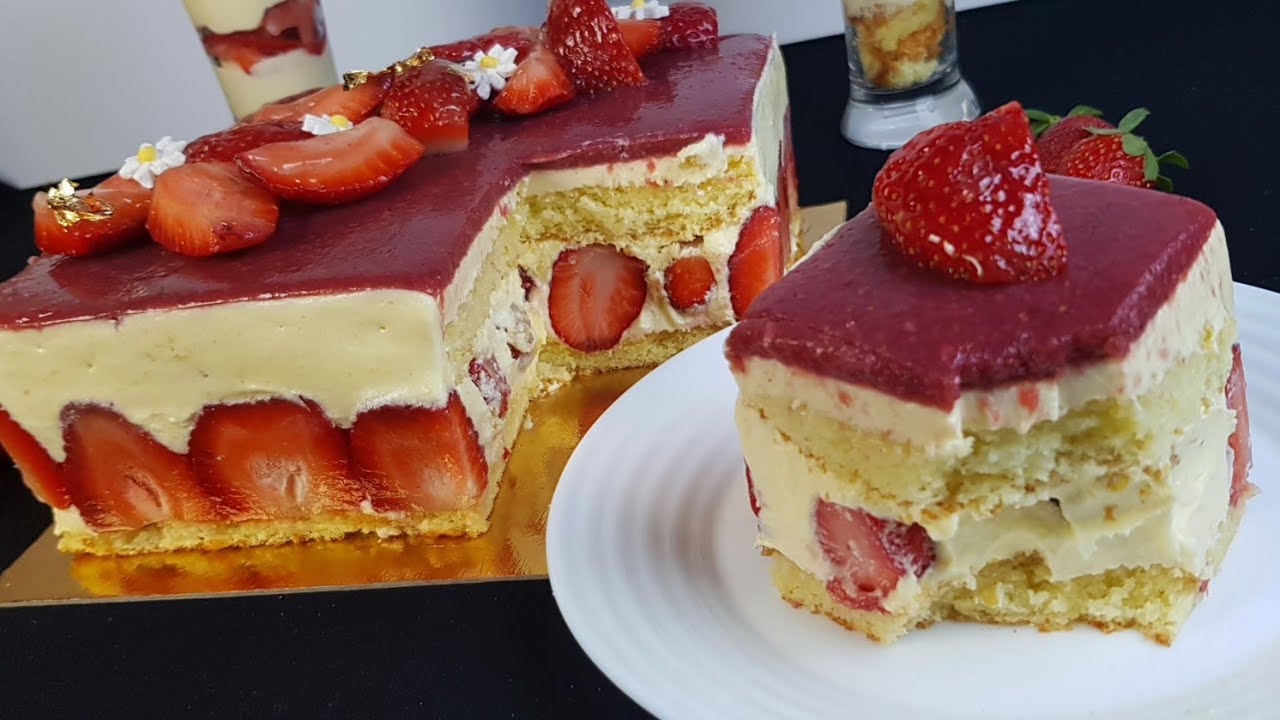 fraisier  فريزيي رائع سهل التحضير