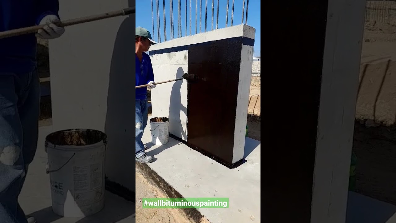 wall painting using bituminous prior for backfilling