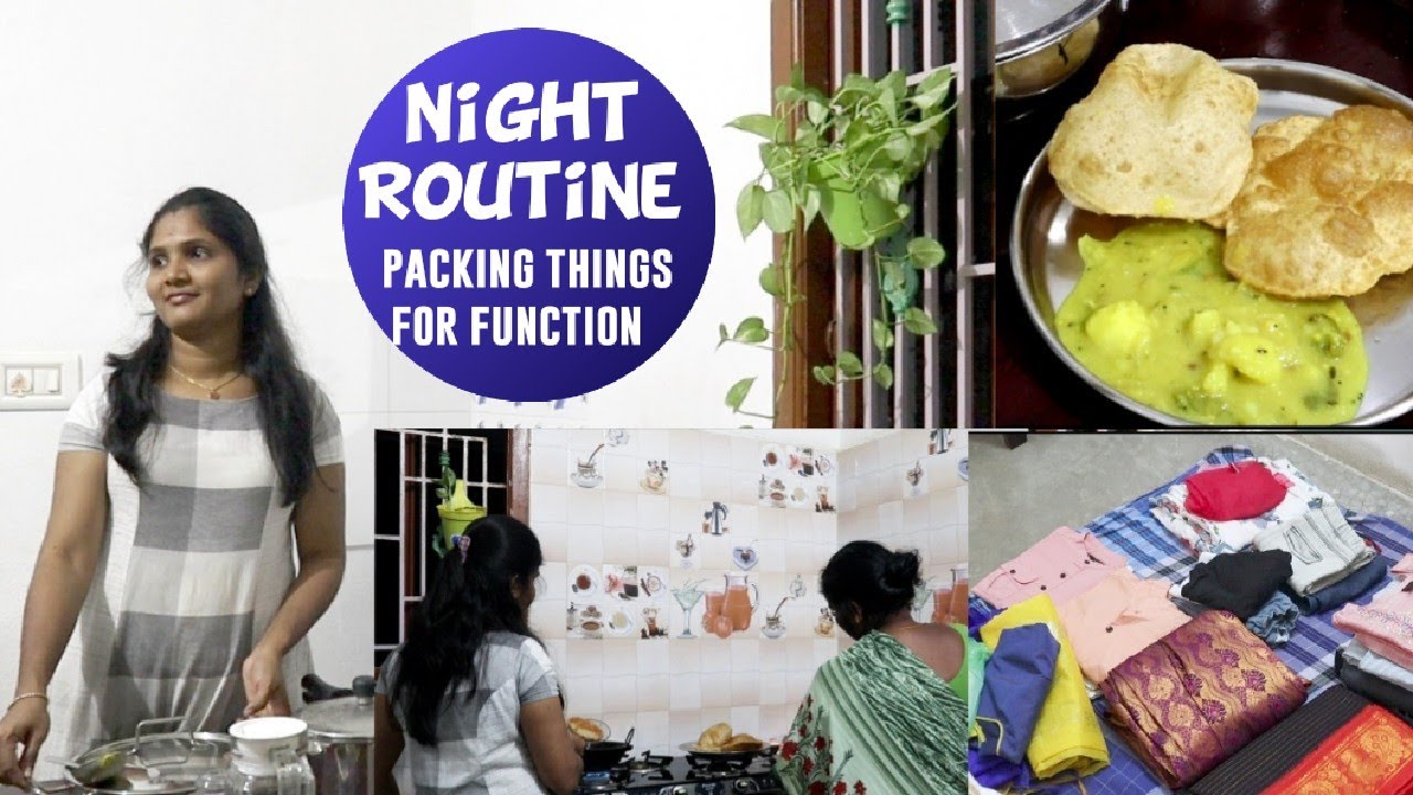 My Amma style பூரி கிழங்கு மசாலா | ironing and packing dresses for function | Night routine chores