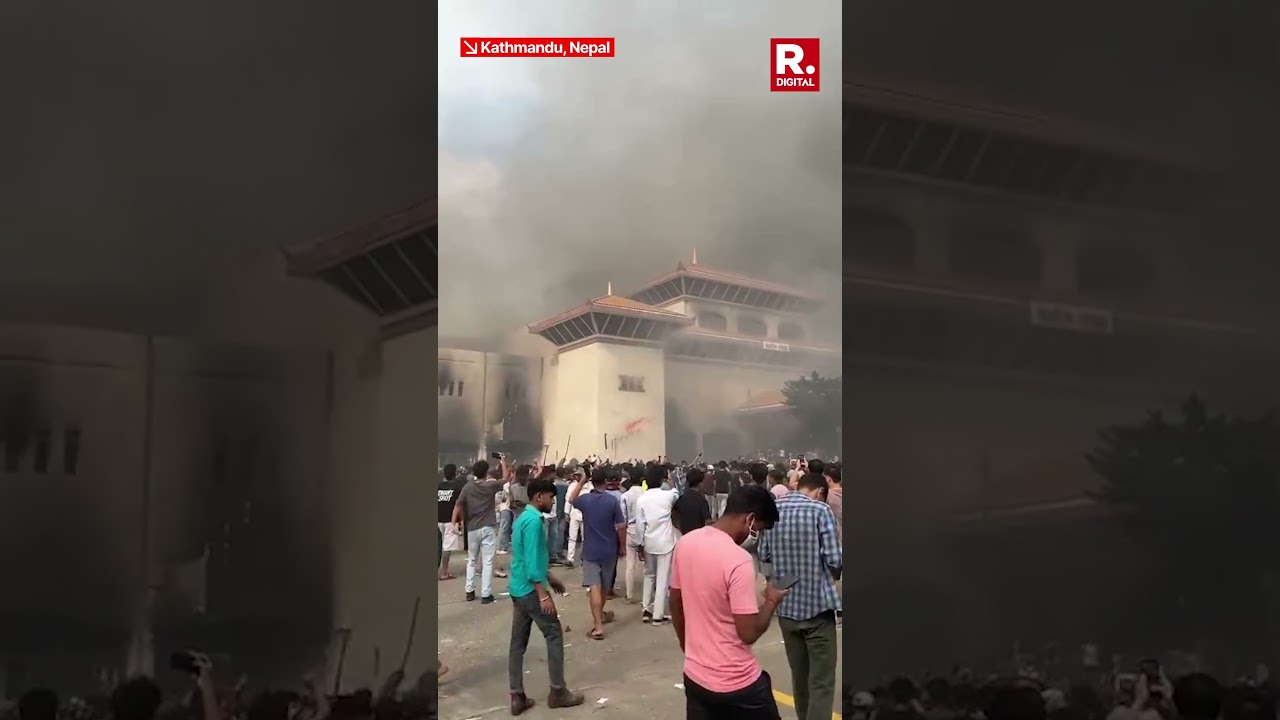 Protesters Seen Dancing After Nepal Parliament Set on Fire