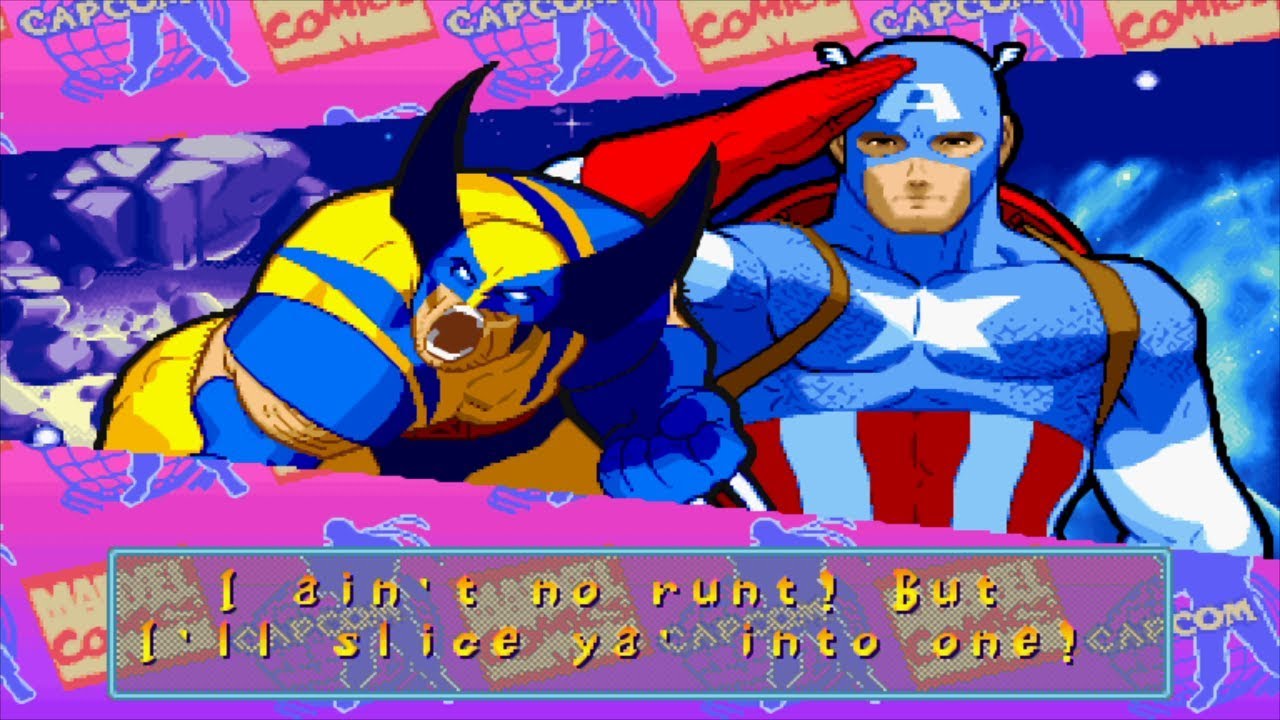 Marvel Super Heroes VS Street Fighter - Wolverine/Captain America - Expert Difficulty Playthrough