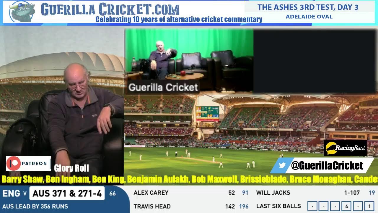 The Ashes,  3rd Test, day 3, Adelaide