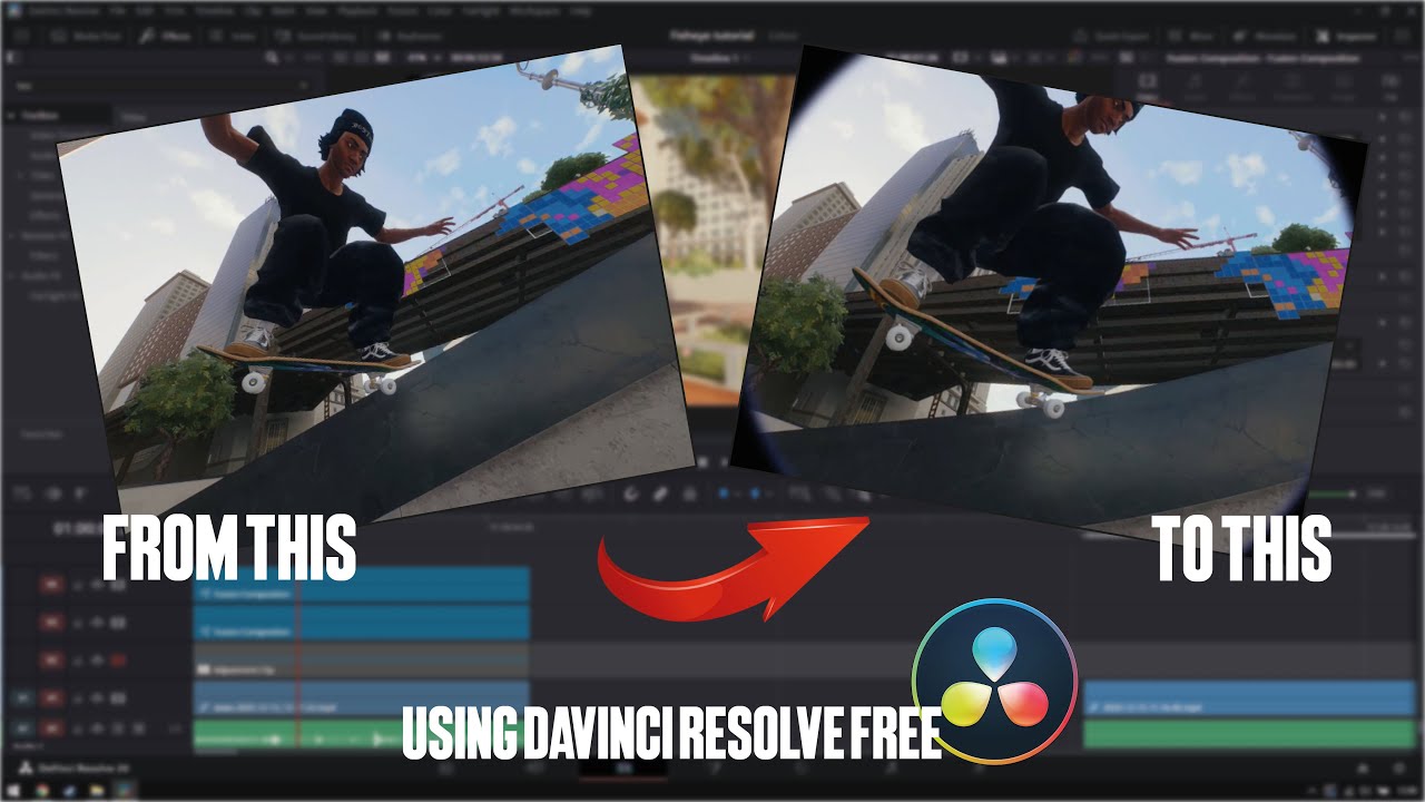 How to Get a Fisheye Using Davinci Resolve (FREE) | Skate.