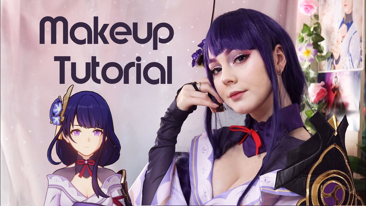 ✨ Raiden Shogun Baal Cosplay Makeup Tutorial - Genshin Impact ✨
