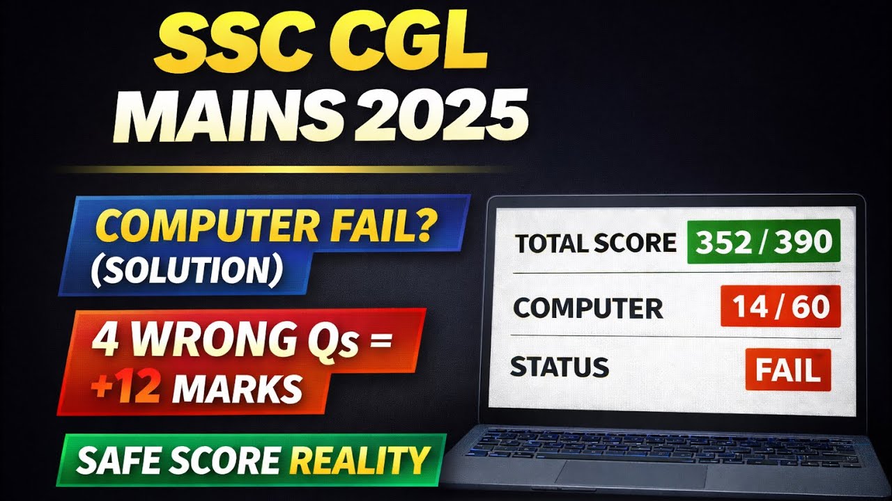 350 Marks par bhi FAIL? 💔 SSC CGL Mains 2025 Expected Cut Off  | Computer Reality & Wrong Questions
