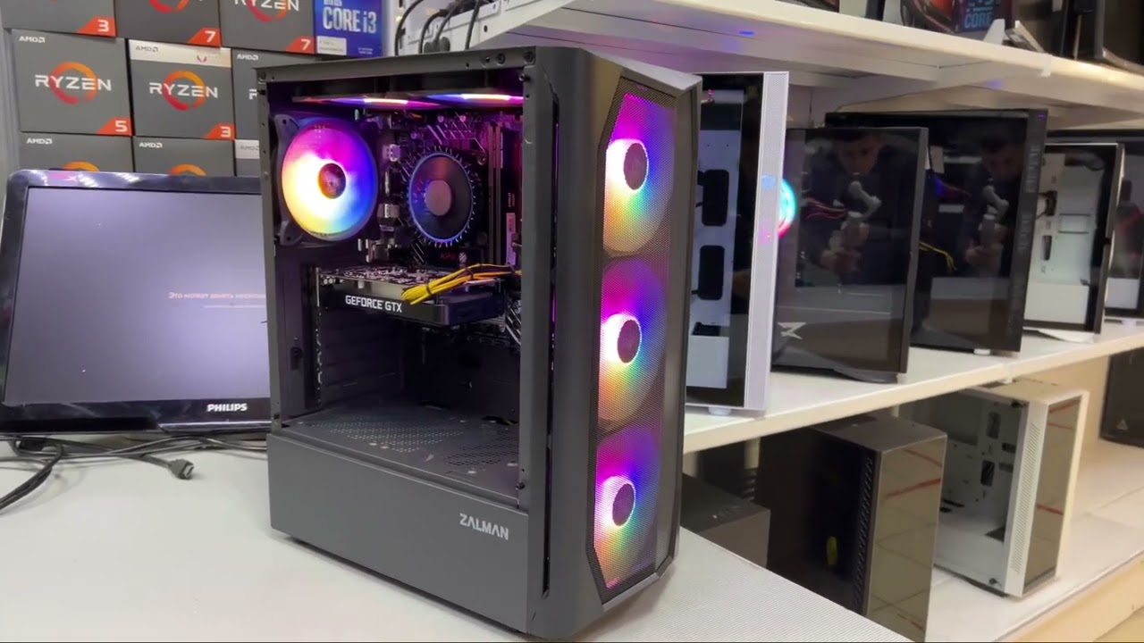 64000₽, Intel Core i3 12100F, Asus H610M-K D4, 16Gb, ssd 256Gb, GTX 1650 4Gb GDDR6, 600w, Zalman N4