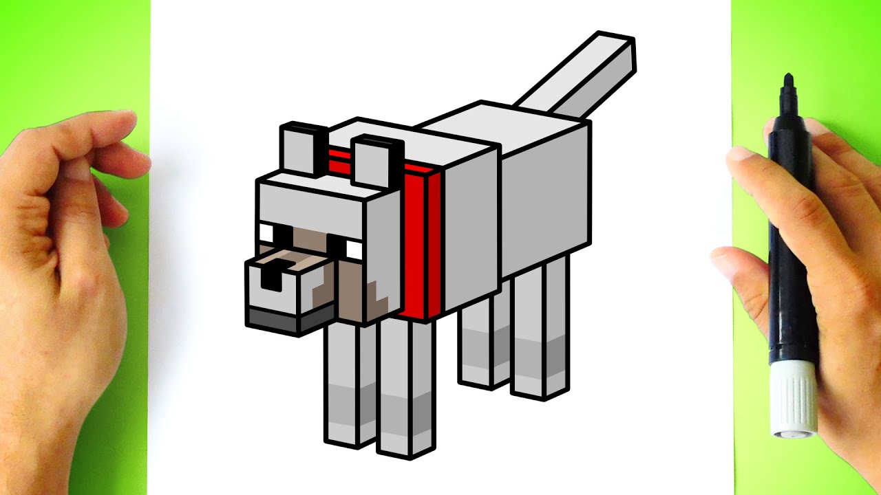 Como DESENHAR um LOBO - Cómo DIBUJAR un LOBO - How to DRAW MINECRAFT Characters