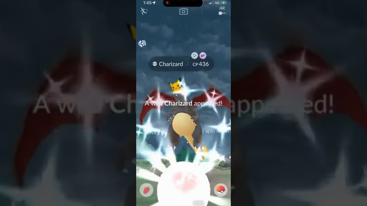 ✨WILD Shiny COSTUME CHARIZARD CAUGHT in Pokemon Go!!!✨ #shorts #pokemon