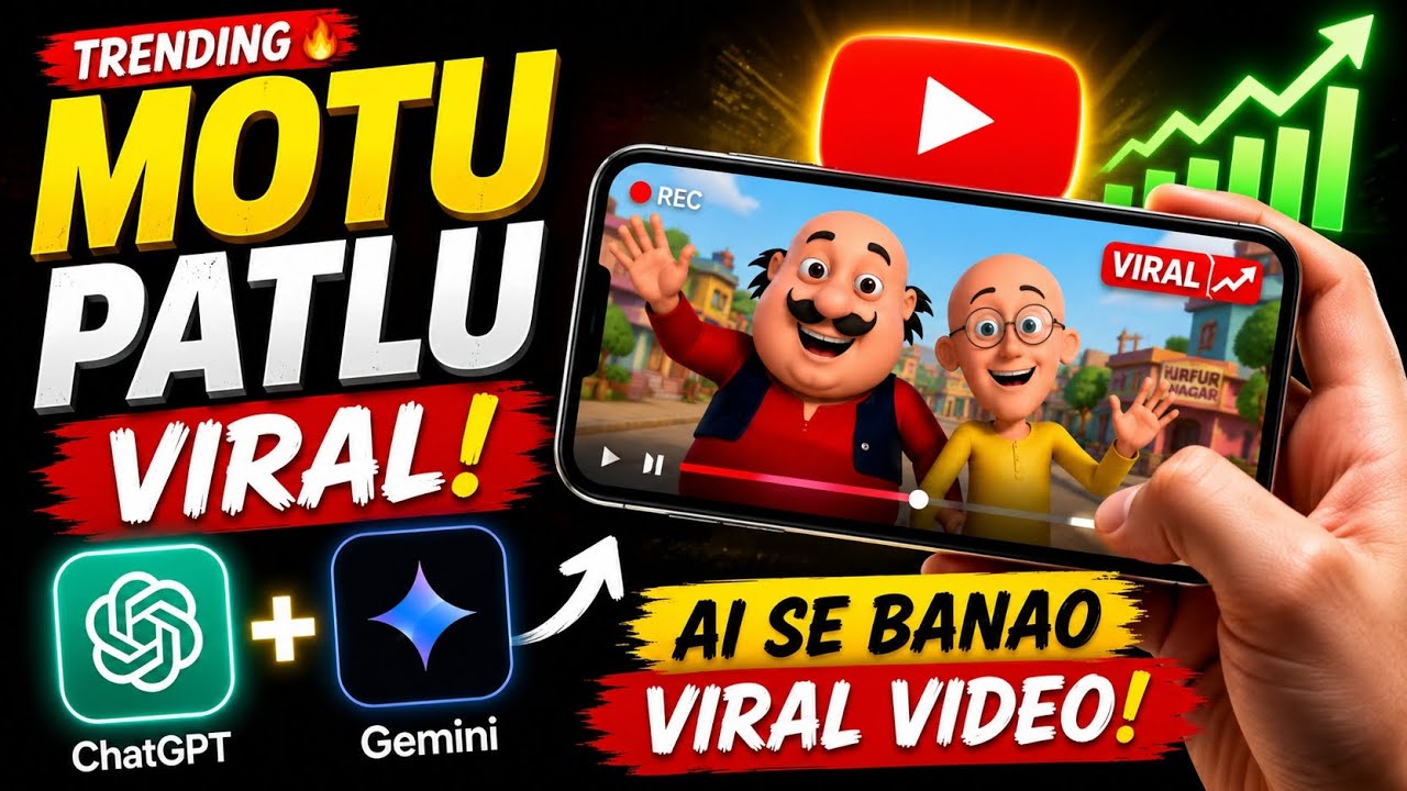 How To Create Trending Motu Patlu Videos Using ChatGPT & Gemini AI | Full Tutorial 2026 |