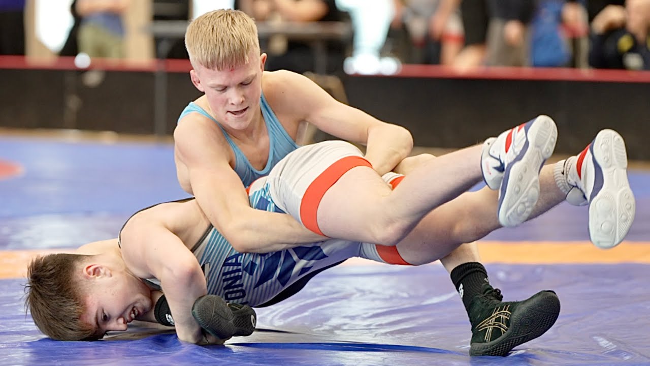 U20 Kirill Buldakov (EST) vs Kaspar Kört (EST) 61kg. Freestyle boys youth wrestling tournament.