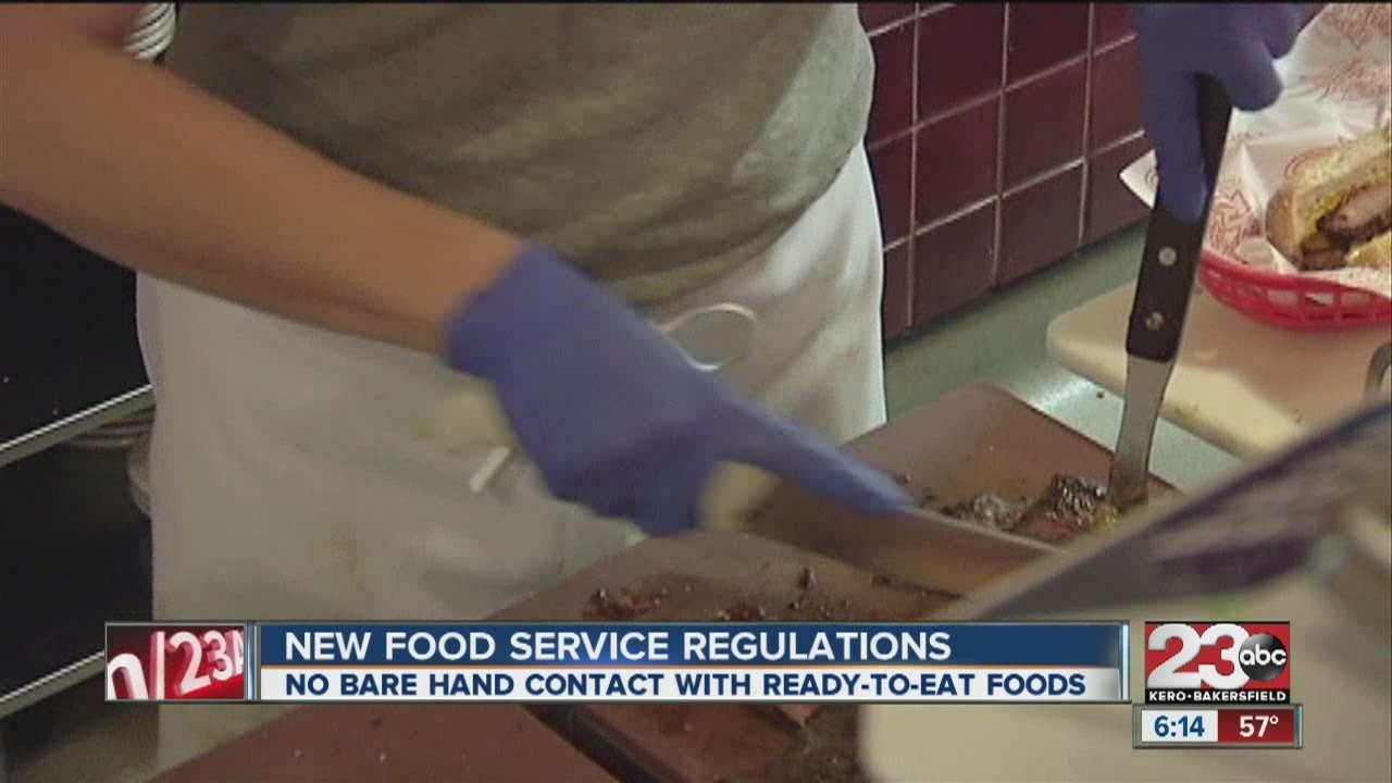 Gloves required to handle prepared foods
