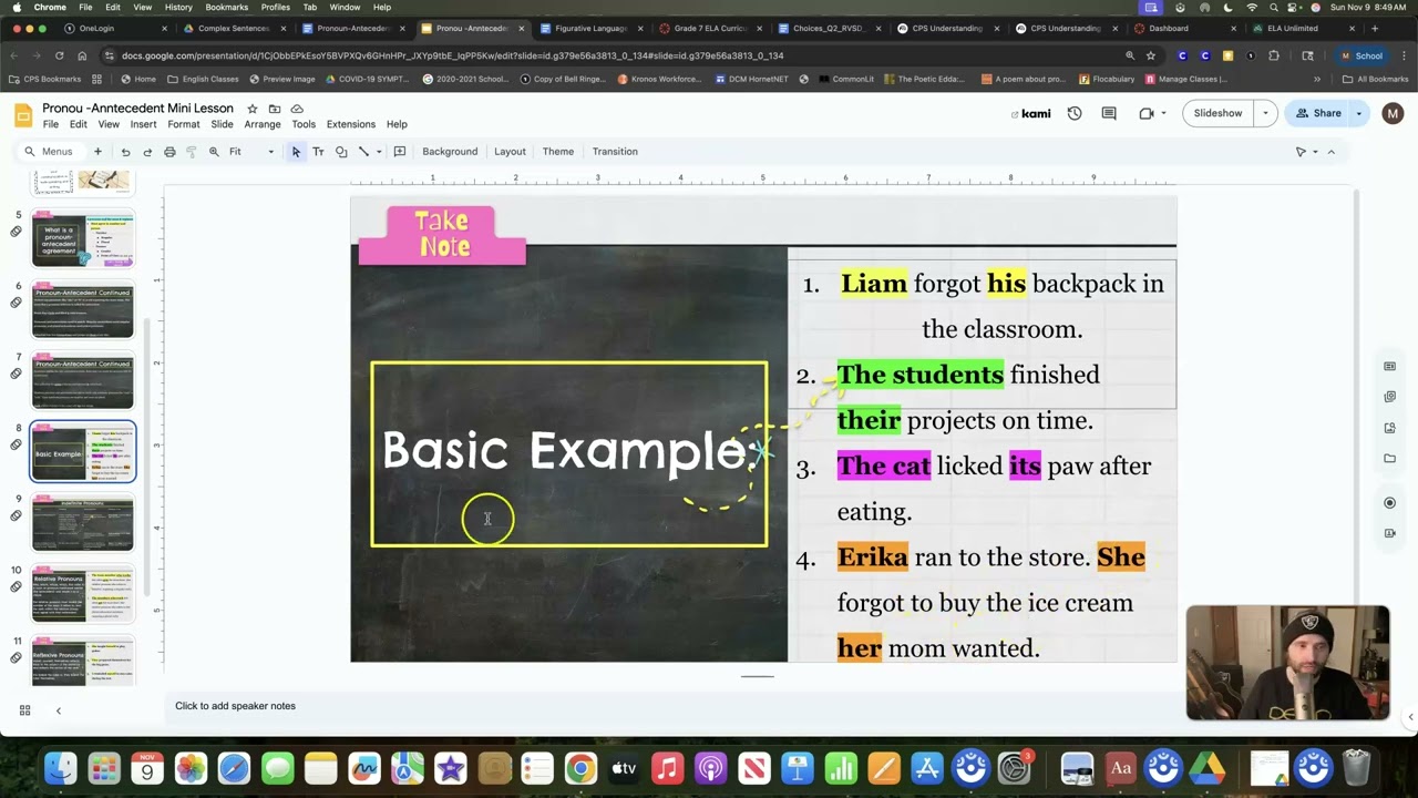 Pronoun-Antecedent Agreement Mini Lesson