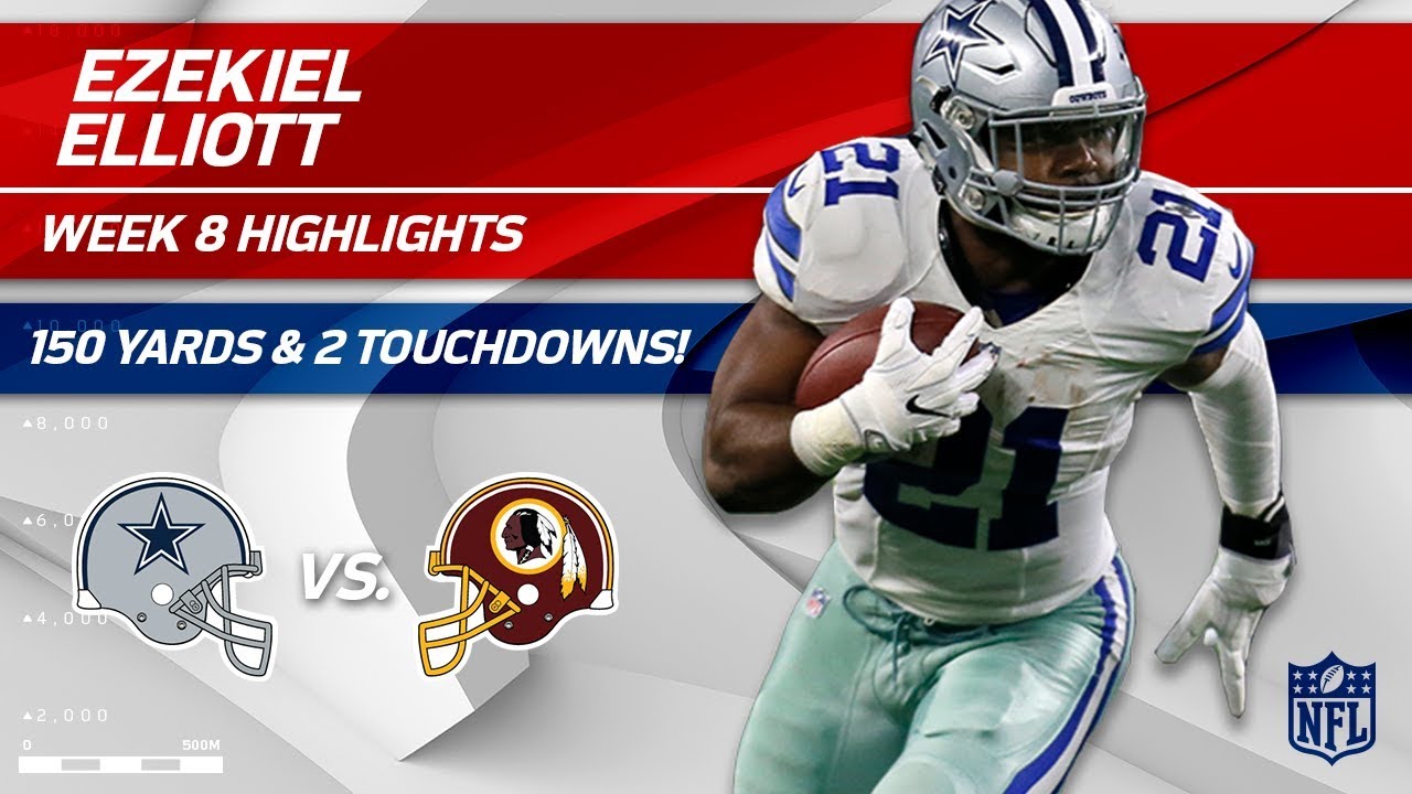 Ezekiel Elliott's 33 Carries, 150 Yards & 2 TDs! | Cowboys vs. Redskins | Wk 8 Player Highlights