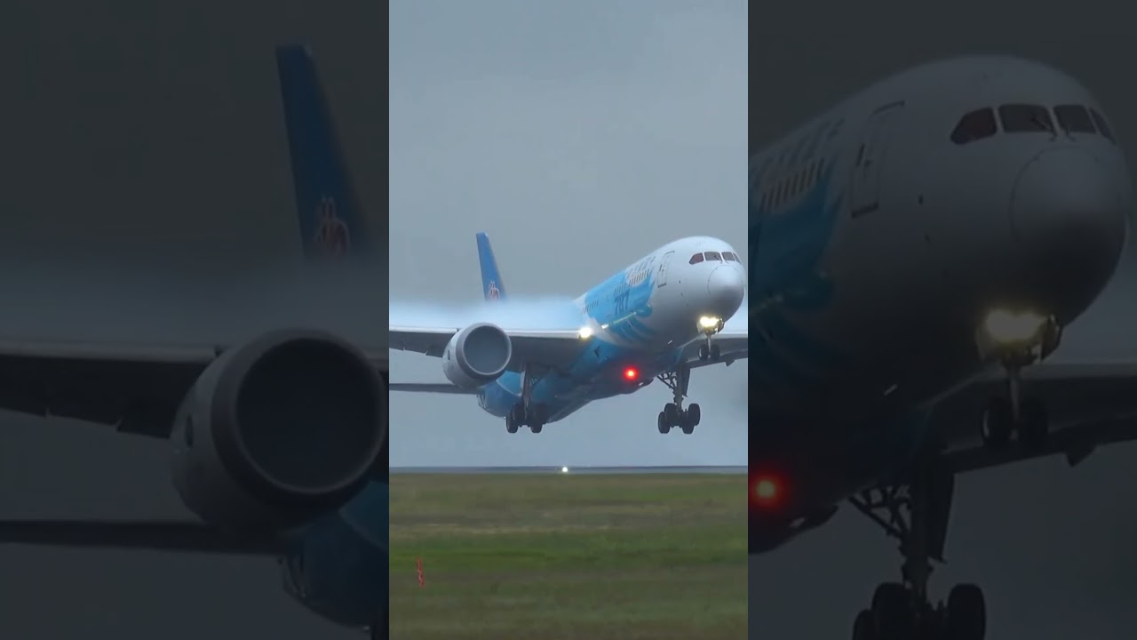 Takeoff with Water Spray🌫🌫